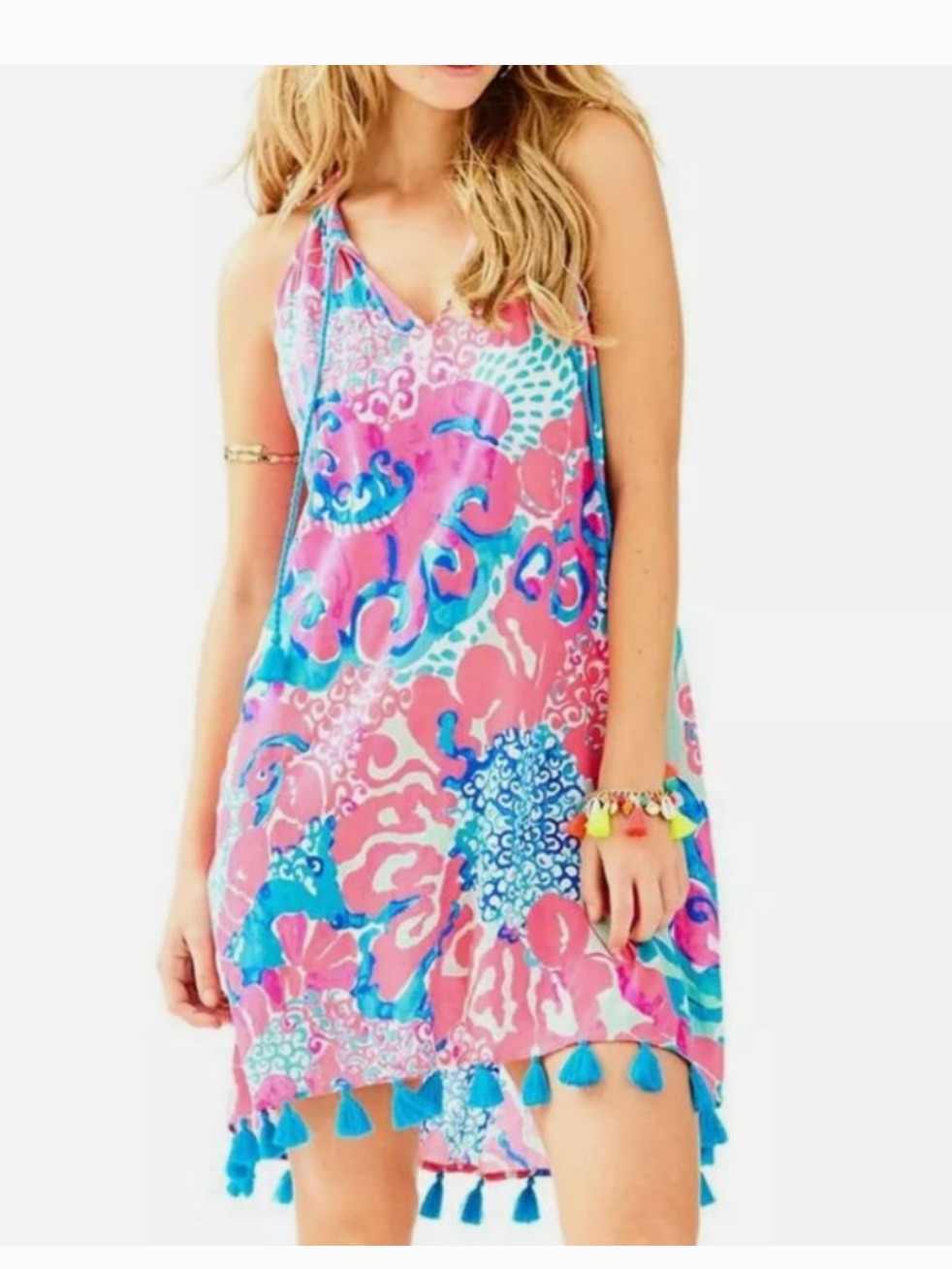 Lilly Pulitzer Roxy Dress In Coral Reef I’m So Jelly Nwt Xl